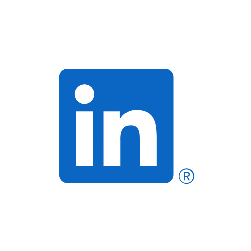 LinkedIn favicon of square blue box with round edges with 